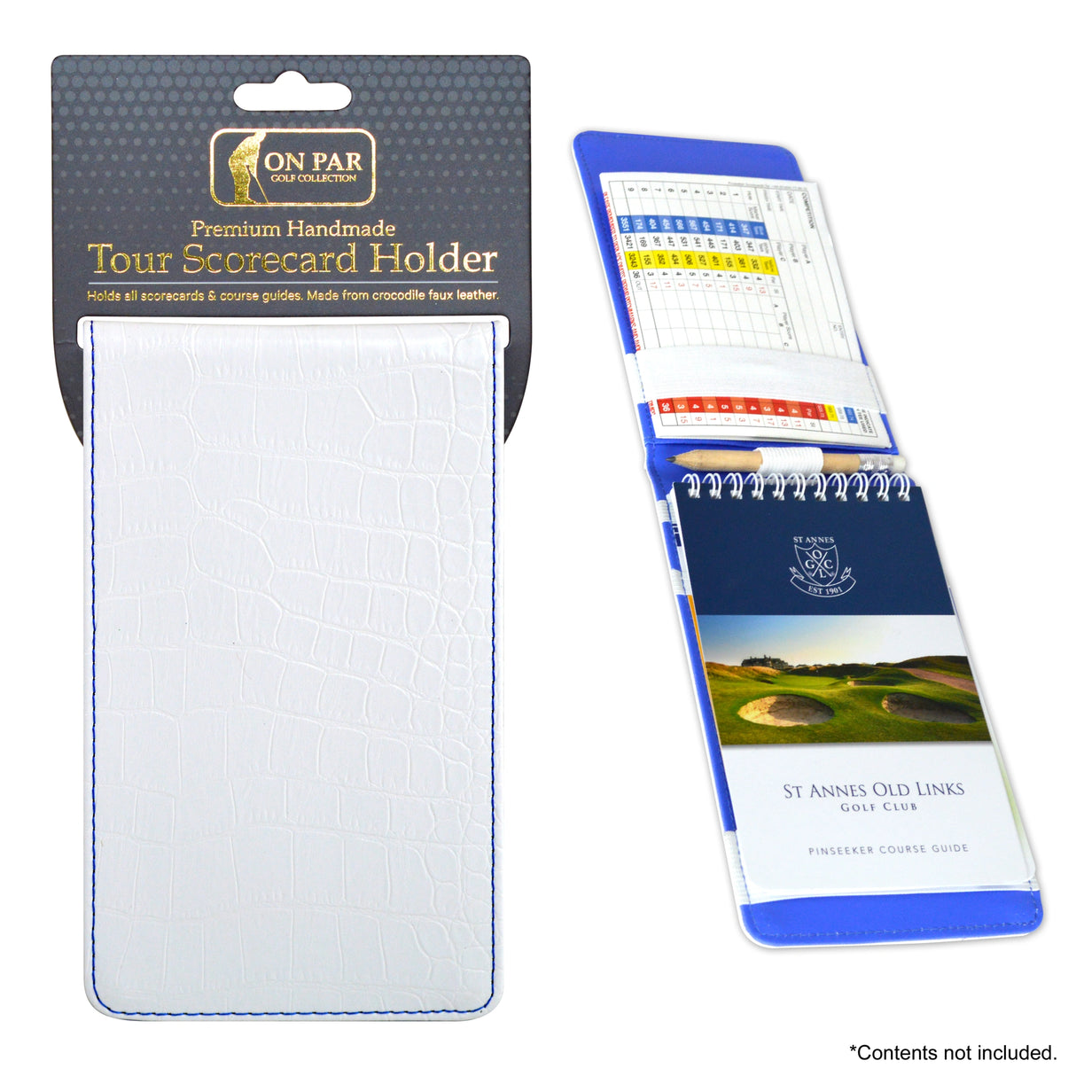 SIMSPACE scorecard holder crocodile leather look