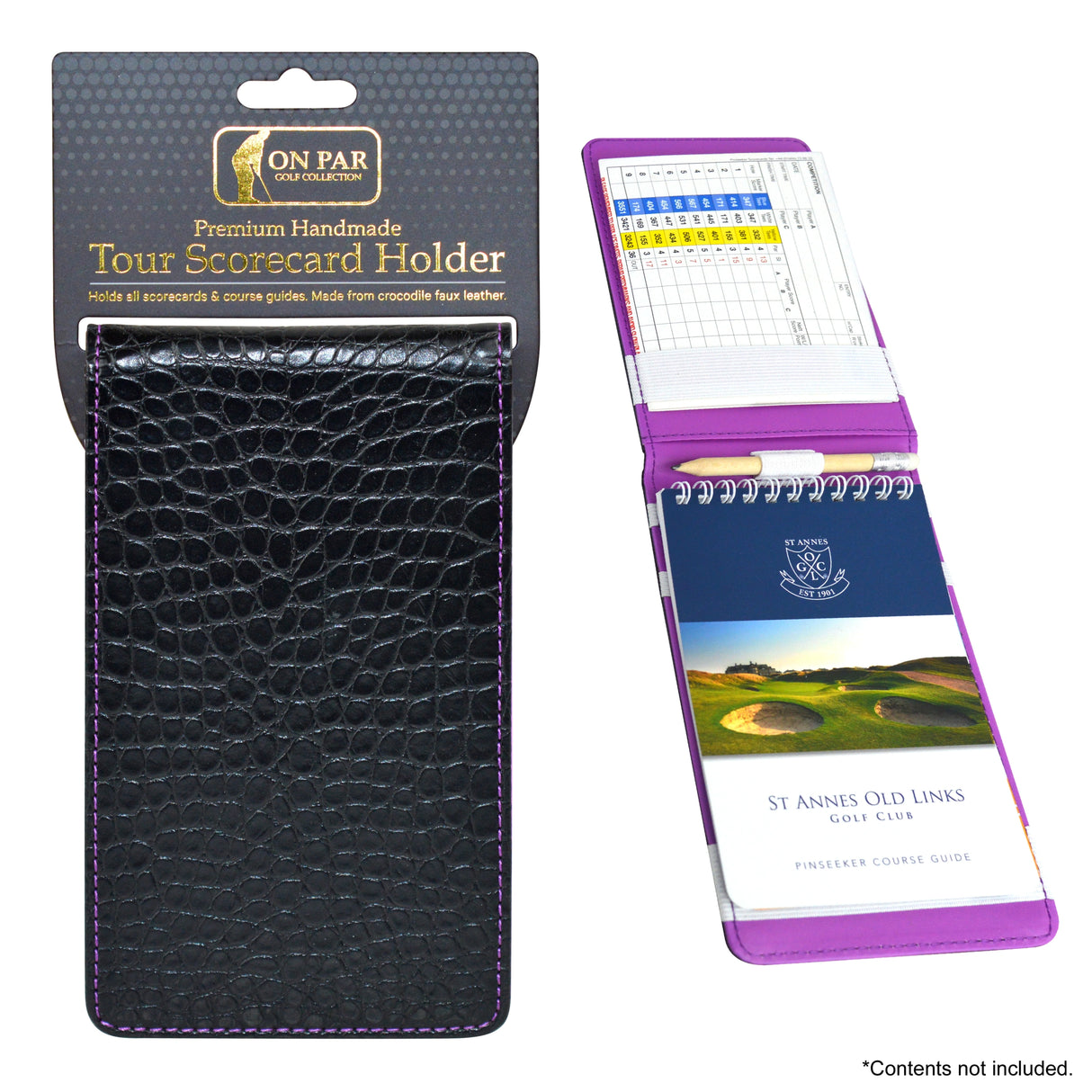 SIMSPACE scorecard holder crocodile leather look