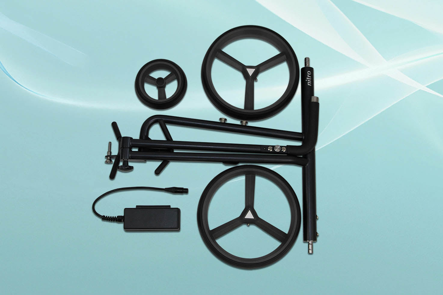 PG-Powergolf electric golf trolley Nitro flat steel black pearl