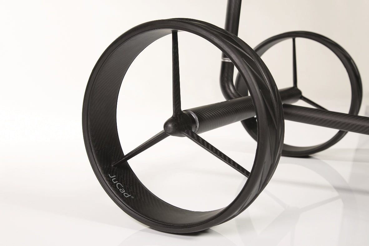 JuCad Elektro-Golftrolley Carbon Travel Nero SV 2.0 - high-end in ultraleichtem Vollcarbon Mattschwarz