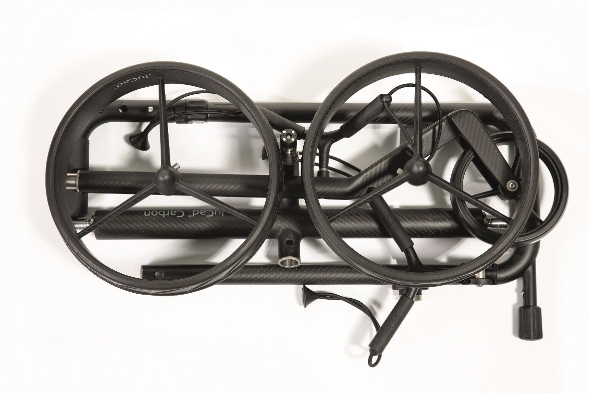 Chariot de golf électrique JuCad Carbon Travel Nero SV 2.0 - haut de gamme en carbone ultra-léger noir mat