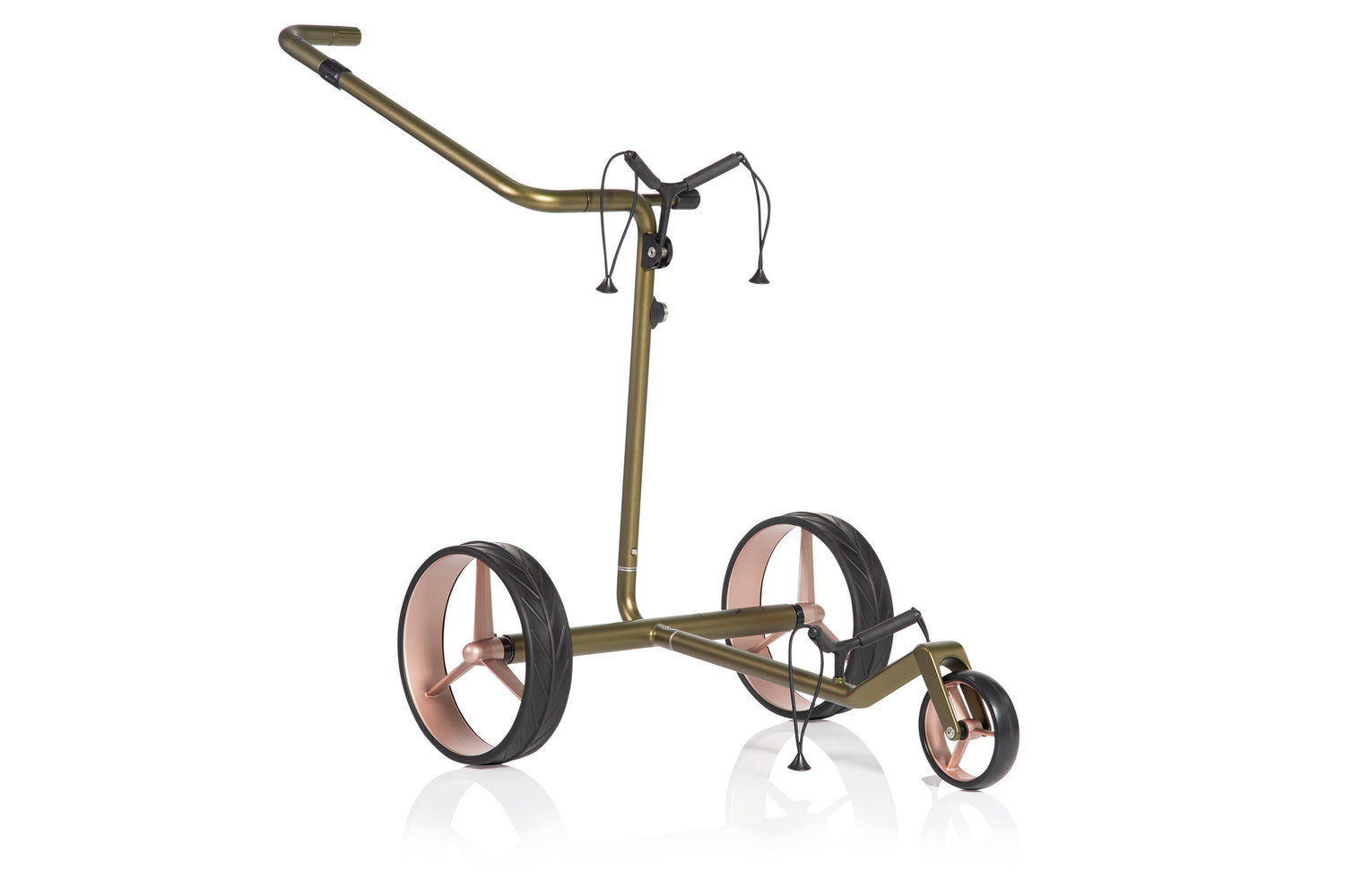 JuCad Elektro-Golftrolley Carbon Travel Verde Rosé 2.0 - Avantgardist im opulenten Nature Look