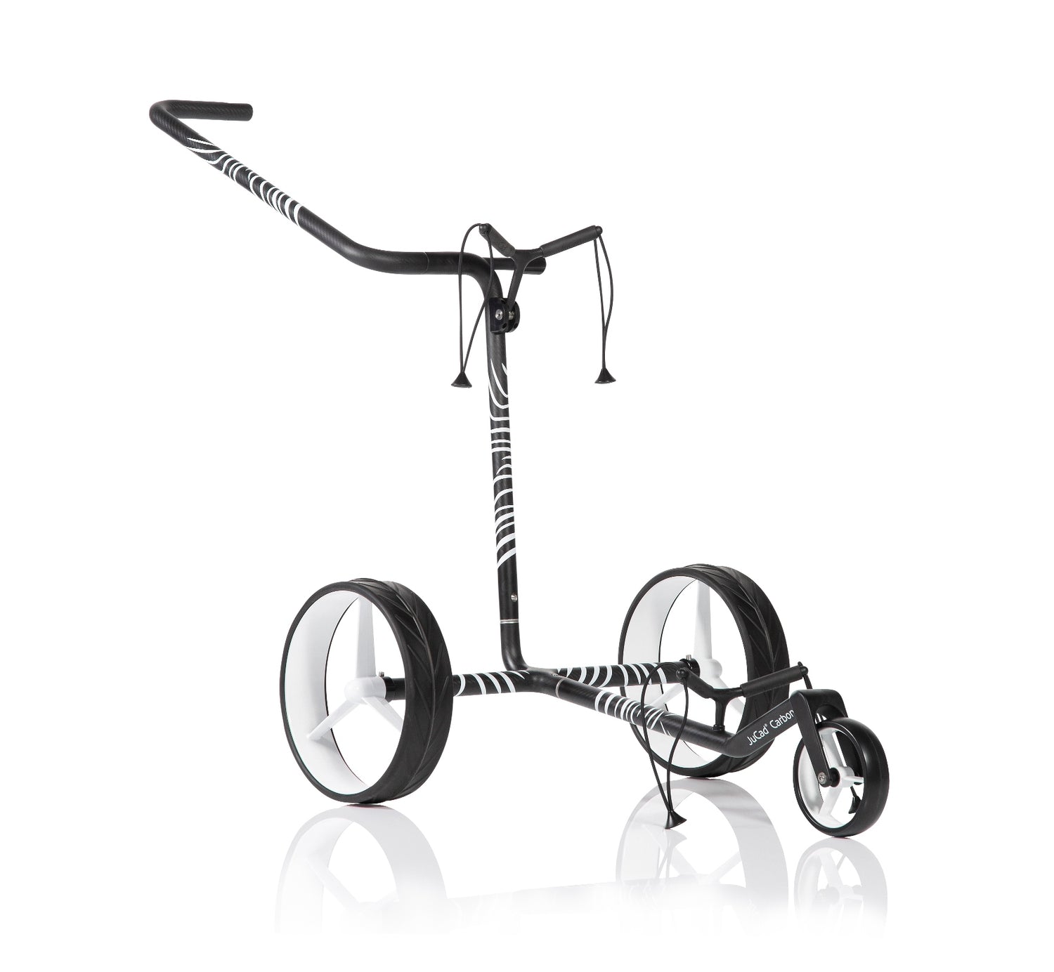 JuCad Golf Trolley Carbon Zebra 3-wheels - matt lacquered in 3-component design