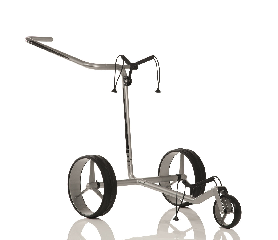Chariot de golf JuCad carbone argent-noir 3 roues - le poids léger moderne