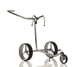 Chariot de golf JuCad carbone argent-noir 3 roues - le poids léger moderne